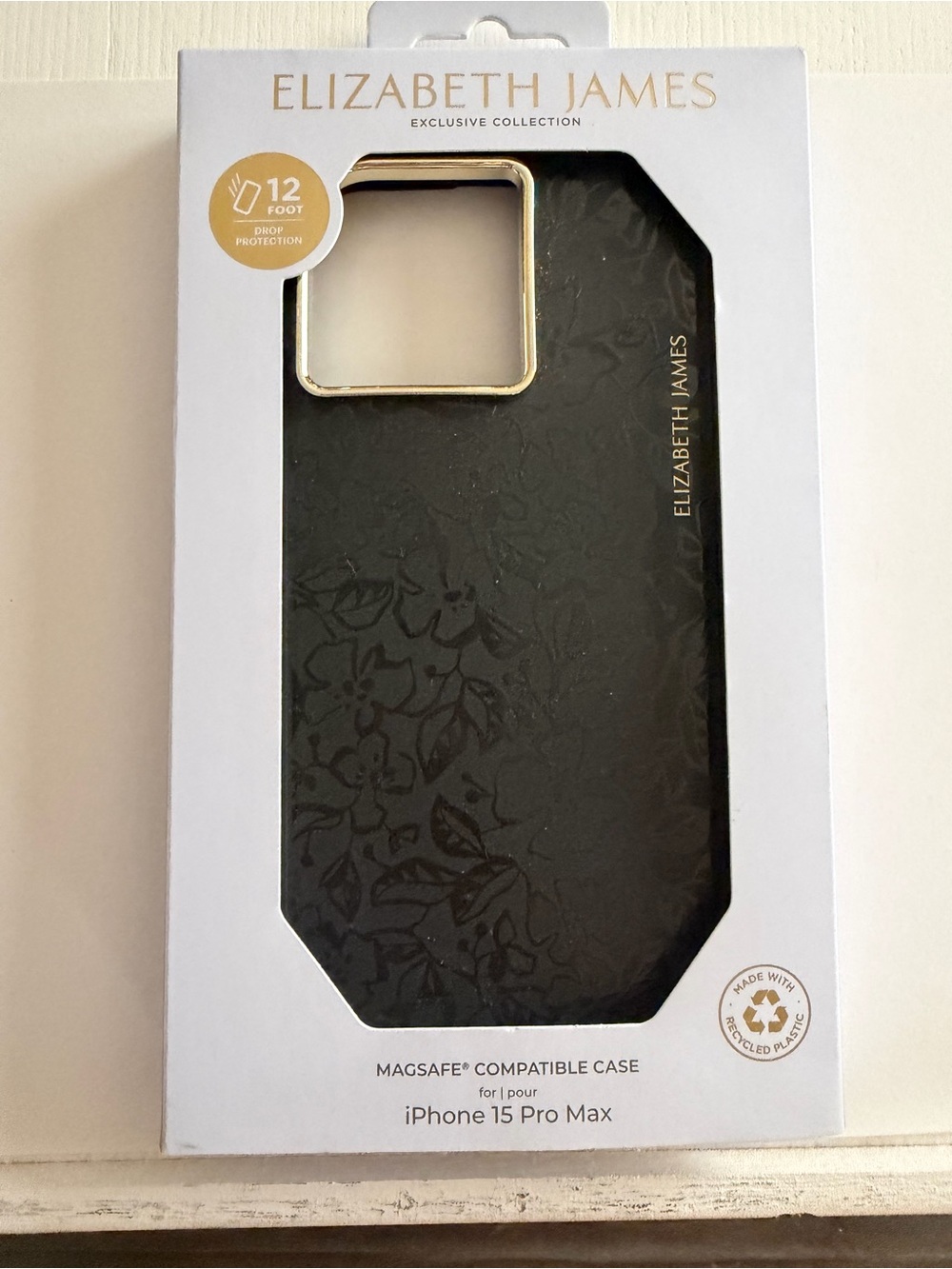 Elizabeth James Black Floral MagSafe Case for iPhone 15 Pro Max
